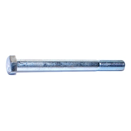 Grade 5, 9/16-12 Hex Head Cap Screw, Zinc Plated Steel, 6 In L, 25 PK